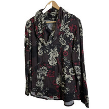 Apt 9 Women&#39;s Cowl Neck Tunic Purple Black Red Floral Sweater Top Size Xxl - £11.47 GBP