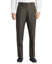 Brooks Brothers Mens Taupe Brown Regent Linen Flat Front Pants 32S Short... - $126.72