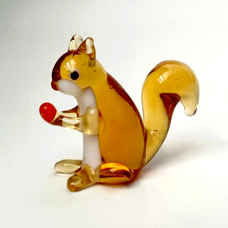 Murano Glass Handcrafted Unique Art, Lovely Squirrel Figurine Size 1, Gl... - £17.67 GBP
