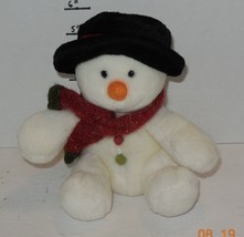 Aurora Plush Bean Bag 8&quot; Snow Man Stuffed toy - £7.57 GBP