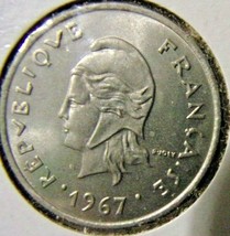 1967 French Polynesia-10 Francs-Uncirculated - £3.92 GBP