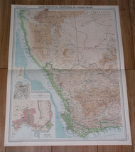 1922 Vintage Map Of South Africa Cape Province Cape Town Kaapstad Namibia - $29.24