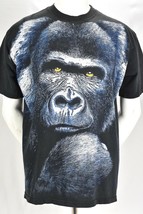 Vintage 90s Gorilla big graphic T Shirt mens XL Animal Tee black - £47.27 GBP