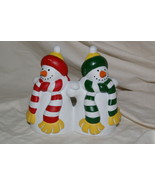 Vintage PartyLite Frolicking Frostys Pillar Snowmen Party Lite - $11.00