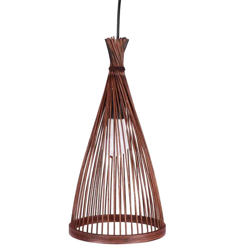 Rustic Bamboo Woven Chandeliers  Bamboo Ceiling Lamps Living Room Restaurant Kit - £176.14 GBP