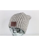 Love Your Melon Spell Out Leather Patch Chunky Knit Winter Beanie Black ... - $485.51 MXN