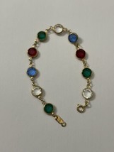 Vintage Swarovski Swan Multicolor Bracelet 7.25 Inch - £28.48 GBP