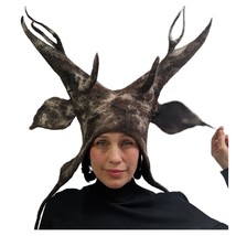 Terrapin Trading Nepalese Felt Hat | Stag Deer | One Size | Festival Fancy Dress - £25.55 GBP