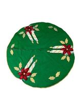 VTNG Christmas Tree Skirt Applique Handmade Candle Sequin Fringe Feather... - $75.00