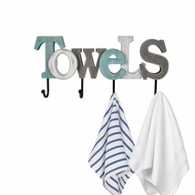Rustic Wooden Towels Sign with 4 Hooks - $1,284.88 MXN