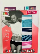 3-PACK Fruit of the Loom Girl Shorts Panties Soft Comfy Tag Free Size 9 / 2X NWT - £7.63 GBP