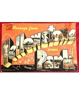 Vintage Linen Postcard A Message from Yellowstone National Park Curt Tei... - $130.76 MXN
