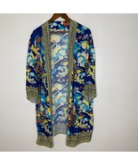 Soft Surroundings Kimono Robe S/M Boho Floral Open Front Lightweight Drape - £21.81 GBP