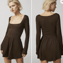 Urban Outfitters Savannah Long Sleeve Knit Romper Brown XL - $28.80