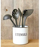 Utensil Holder in white metal - $30.07 CAD