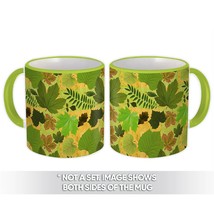 Forest Tree Leaves : Gift Mug Maple Fern Birch Oak Greenery Pattern Garden Decor - £12.57 GBP