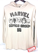 Marvel Men&#39;s Hoodie Shirt Long Sleeve Sand Brown Captain America Spiderm... - £13.66 GBP