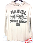 Marvel Men&#39;s Hoodie Shirt Long Sleeve Sand Brown Captain America Spiderm... - £9.62 GBP