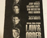 Law &amp; Order Tv Guide Print Ad Julia Roberts Sam Waterston Jerry Orbach T... - £4.65 GBP