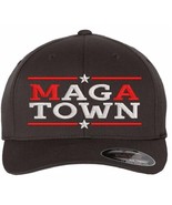 Trump 2025 MAGA TOWN Flex Fit Fitted DARK GRAY Embroidered Hat Trump Vance - £19.32 GBP