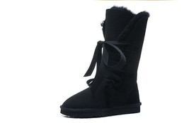 High Boots 2021 New Genuine Sheepskin Woman Snow Boots Real Sheepskin For Women - £108.06 GBP