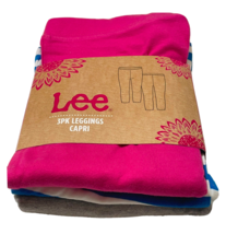 Lee Capri Leggings Girl's 10 Pants Multicolor Assorted 3-Pack Cotton Blend - $16.83