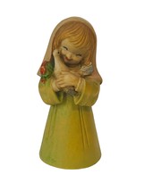 Anri Ferrandiz Italy Hand Carved Figurine wood Vtg Signed RARE Nun Dove Pigeon - £31.50 GBP