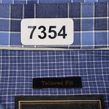 Jos A Bank Shirt Tailored Fit 2XLT Blue Plaid Long Sleeve Button Up Casual Men - £31.59 GBP