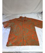 DA EDGE -  2XL - Men&#39;s Orange Short Sleeve Button Collar Hawaiian Shirt - $14.85