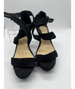 9.5 Gianni Bini Black Glittery Strap Sandal 4” High Heel Open Toe Platfo... - $16.99