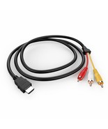 Hdmi To Rca Cable, 1080P 5Ft Hdmi Male To 3-Rca Video Audio Av Cable Con... - $14.99