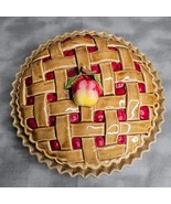 Vintage Ceramic APPLE PIE DISH Bakeware w/Lattice Crust Lid &amp; Recipe Inside - $921.83 MXN