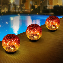 Solar Globes Lights Outdoor Garden Decor Solar Balls for Garden Crackle ... - $23.86