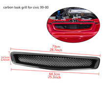 For 99-00 Honda Civic EK JDM Type-R Carbon Style Mesh Front Hood Grille Grill - £20.21 GBP