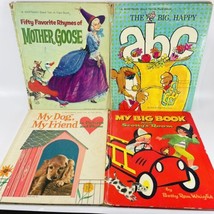 Whitman Giant Tell-A-Tale Book Lot Mother Goose ABC My Dog My Friend Vintage - $19.55