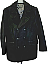 INC Pea Coat Black Size L 42-44 Double Breast PeaCoat Trimmed Pockets NEW - £27.39 GBP