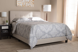 Gilbert Light Beige Fabric Upholstered Full Size Bed - $3,811.12 MXN