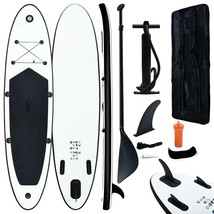vidaXL Inflatable Stand Up Paddleboard Set Black and White - $4,650.02 MXN