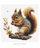 Cute Squirrel Cross Stitch PDF Pattern Keeper Compatible Design Decor Gift Insta - $6.00