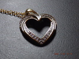 925 HAN vermeil neckles Dimond heart - $23.00