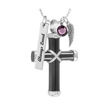 Mourning Cross Cremation Jewelry Urn - Love Charms™ Option - £23.41 GBP