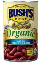 BUSH&#39;S BEST Organic Dark Red Kidney Beans, 15 Ounce Can (Pack of 6) - $25.00