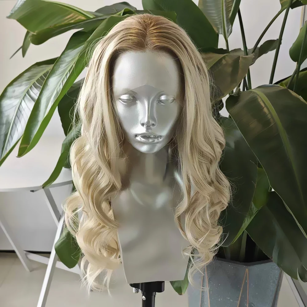 RONGDUOYI Ombre Blonde Body Wave Synthetic Wig Natural Hairline Long Hair He - £44.90 GBP+