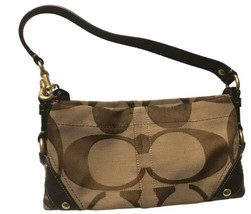 Coach Women Brown Signature Logo Canvas Small Shoulder Handbag Purse Sling 10730 - £31.32 GBP