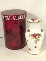 Royal Albert Vieux Pays Roses Montrose Vase 9” Grand En Original Boite - £47.47 GBP