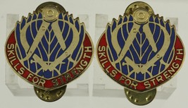 Vintage Us Military Dui Insignia Pin Set 168th Support Group Skills For Strength - £9.87 GBP