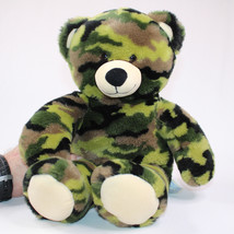 Build A Bear Green Camouflage Plush Camo Teddy Bear Stuffed Animal Toy BABW - $9.75