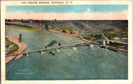 VTG Postcard, Peace Bridge, Bird&#39;s Eye View, Buffalo N.Y. - £5.02 GBP