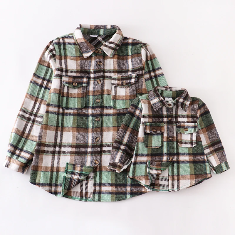 Play Girlymax Fall/Winter Long Sleeve Baby Girls Mommy &amp; Me Flannel Plaid Jacket - £50.35 GBP