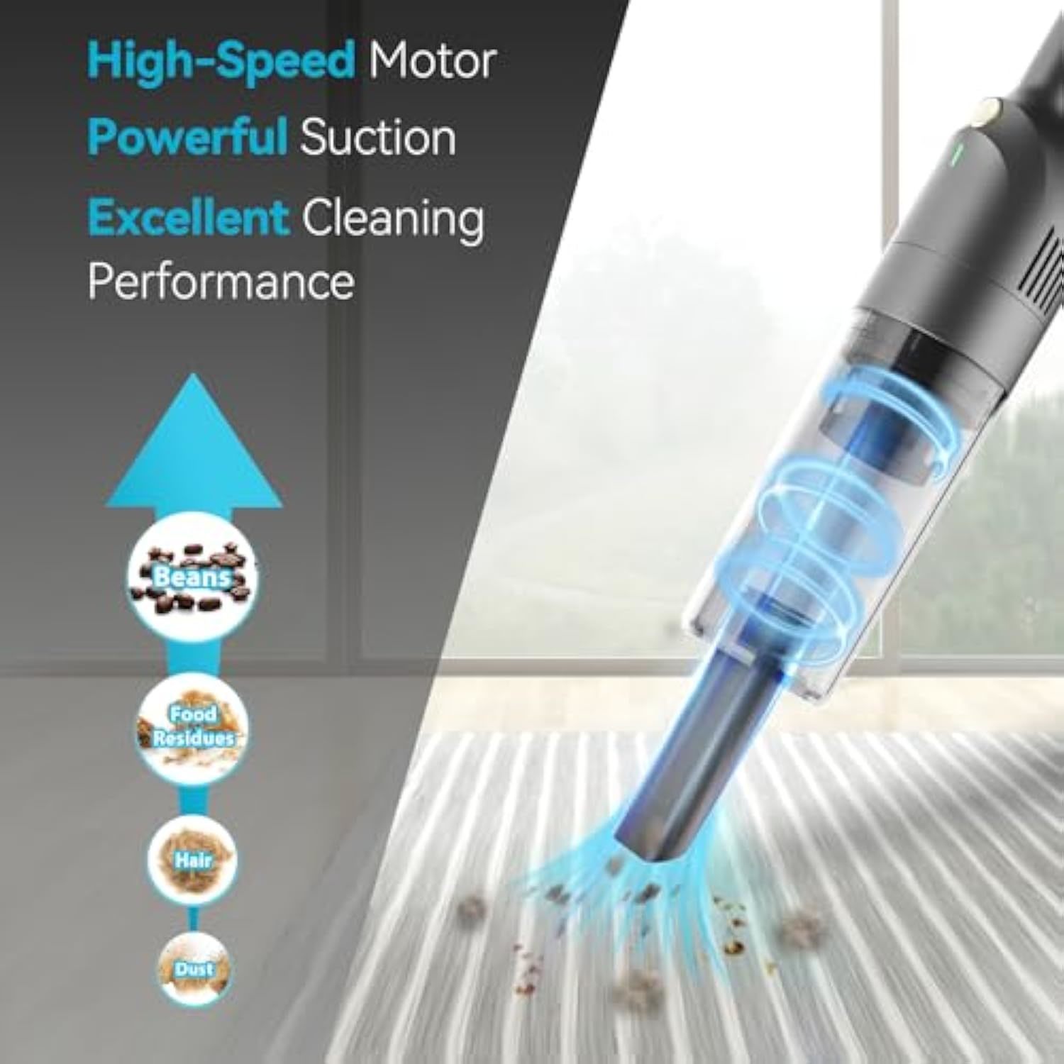Handheld Vacuum Cordless, Ultra-Lightweight Hand Vacuum With Powerful Suction, R